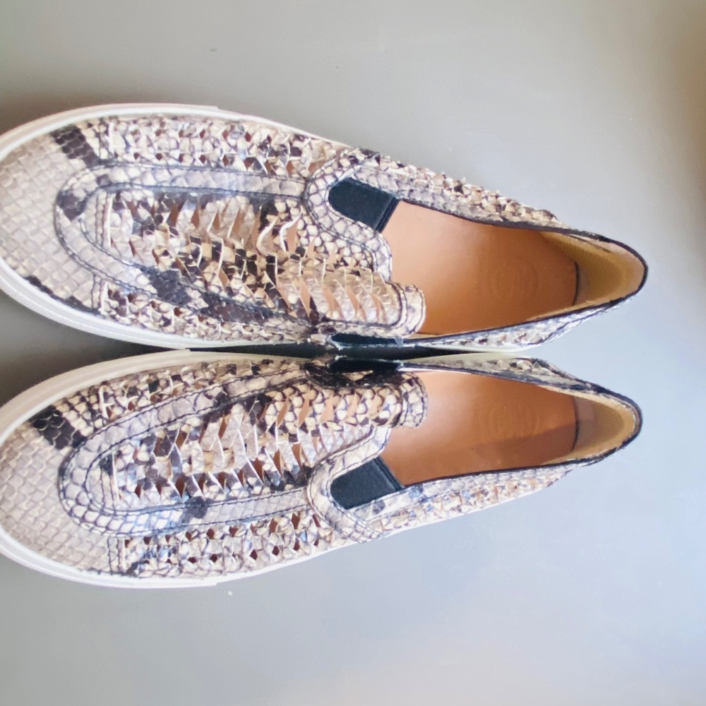 Tory Burch Snakeskin Slip Ons